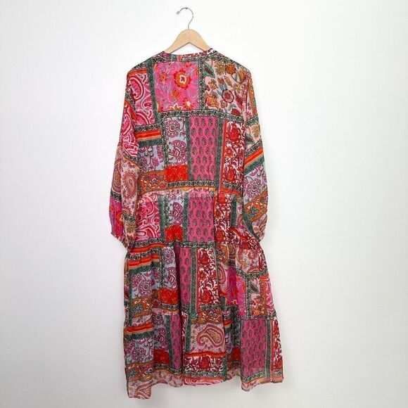 Soft Surroundings Women’s Drea Boho Chiffon Long Sleeved Midi Dress - Picture 3 of 13